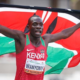 Kenya's middle-distance sensation Emmanuel Wanyonyi after smashing the men's 1,000 metres world record at the Monaco Diamond League. PHOTO/ File