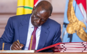 President William Ruto aseenting a bill passed by parliament into law at statehouse Nairobi. PHOTO/ File
