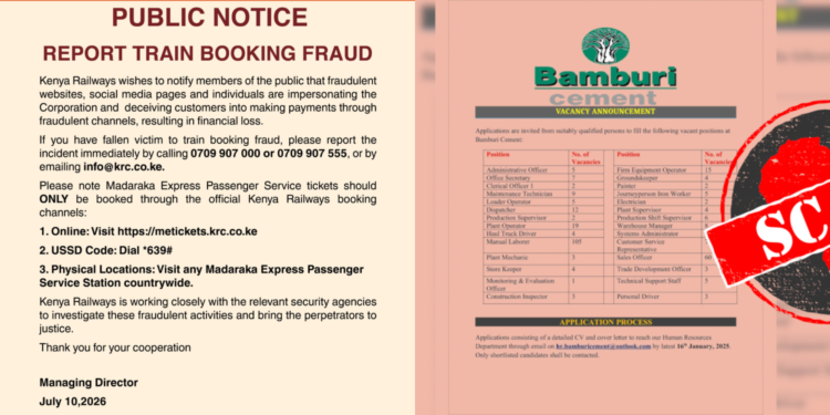 From SGR Tickets to Bank Accounts: How Fake Websites Are Tricking Thousands of Kenyans