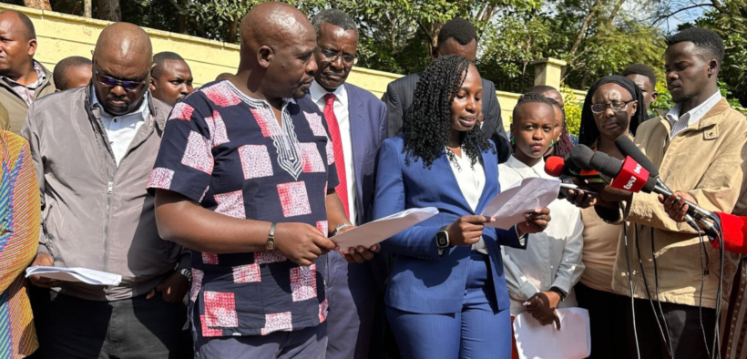 Civil society groups releasing the press statement PHOTO/TISA