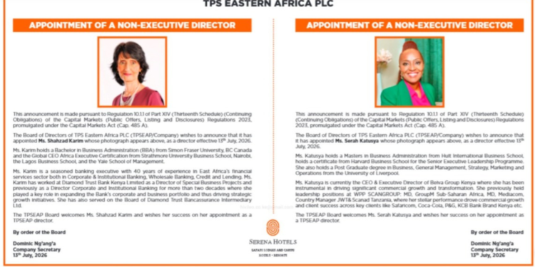 The notice by TPS Eastern Africa PLCPHOTO/TPS