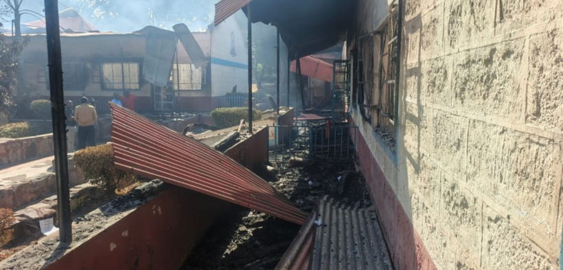 Jomo Kenyatta School dormitory which was allegedly burnt by students. PHOTO/ file