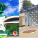 A photo collage of Egerton University Njoro Campus Main Gate and Thika Technical Training institute gate. PHOTO/ Egerton University FB/ Thika TTI FB