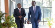 President William Ruto and his deputy Kithure Kindiki (left) at State House, Nairobi. PHOTO/PCS