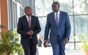 President William Ruto and his deputy Kithure Kindiki (left) at State House, Nairobi. PHOTO/PCS