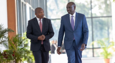 President William Ruto and his deputy Kithure Kindiki (left) at State House, Nairobi. PHOTO/PCS