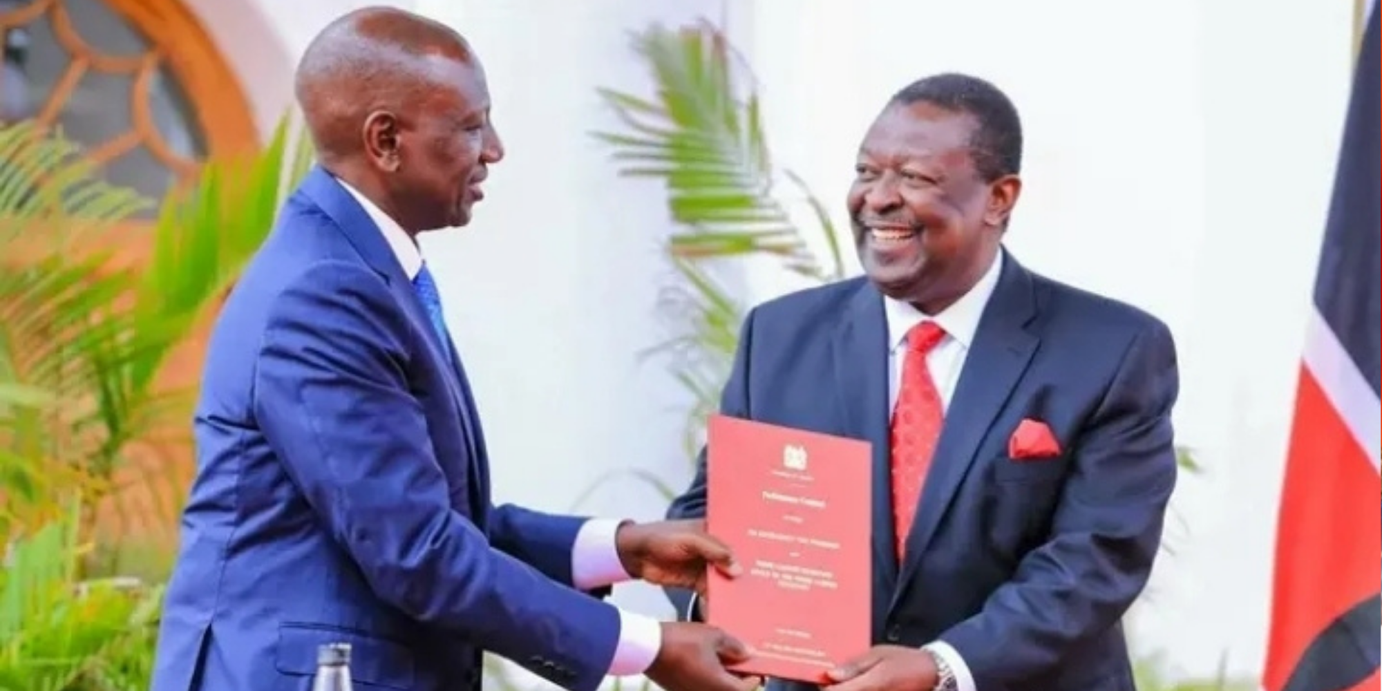 President William Ruto with Prime Cabinet Secretary Musalia Mudavadi at State House during the merging of UDA and ANC On January 17, 2025 at Statehouse. PHOTO/PCS