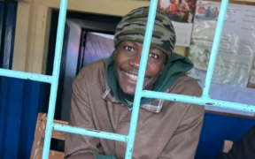 Allans Ademba during his arrest at Ol Kalou police station yesterday of July 16, in Nyandarua County. PHOTO/ Ademba