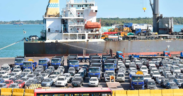 A ship vessels at the port of Mombasa with several imported vehicles on board awaiting offloading and clearance. PHOTO/ File
