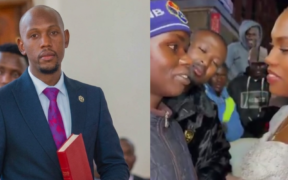 A photo collage of Geoffery Mosiria and Kiprop and Chebet during their Eldoret Street Wedding. PHOTO/ Mosiria/ Screengrab
