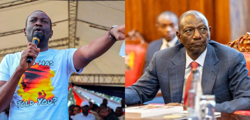 A photo collage of ex ODM Secretary General Edwin Sifuna and president William Ruto. PHOTO/File