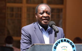 Vihiga County governor Wilber Ottichilo in a past public address at the county headquarters in Vihiga. Photo/ file