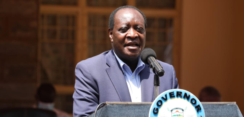 Vihiga County governor Wilber Ottichilo in a past public address at the county headquarters in Vihiga. Photo/ file