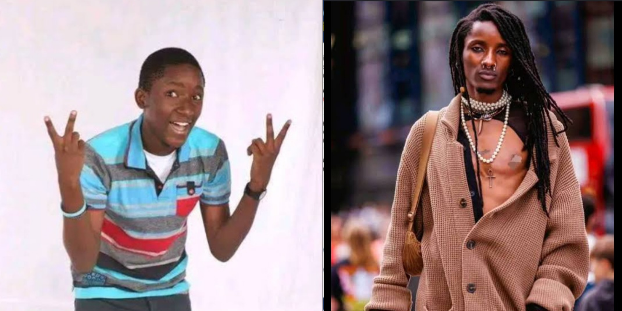 Collage photo of Ian Nene (Almasi) before and after his exit from Machachari. PHOTO/ Ian Nene