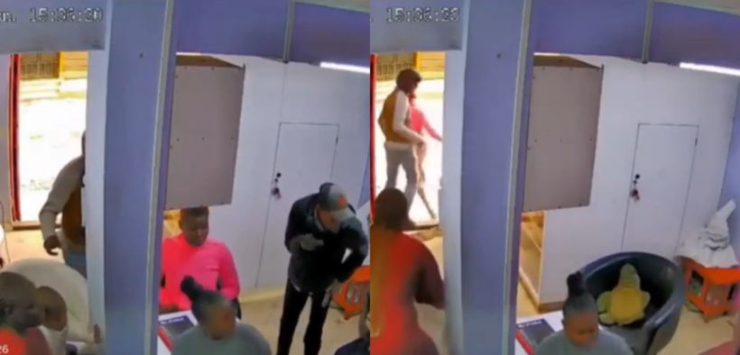 Armed Robbers Raid Saika Salon in Broad Daylight as CCTV Captures Terrifying Attack