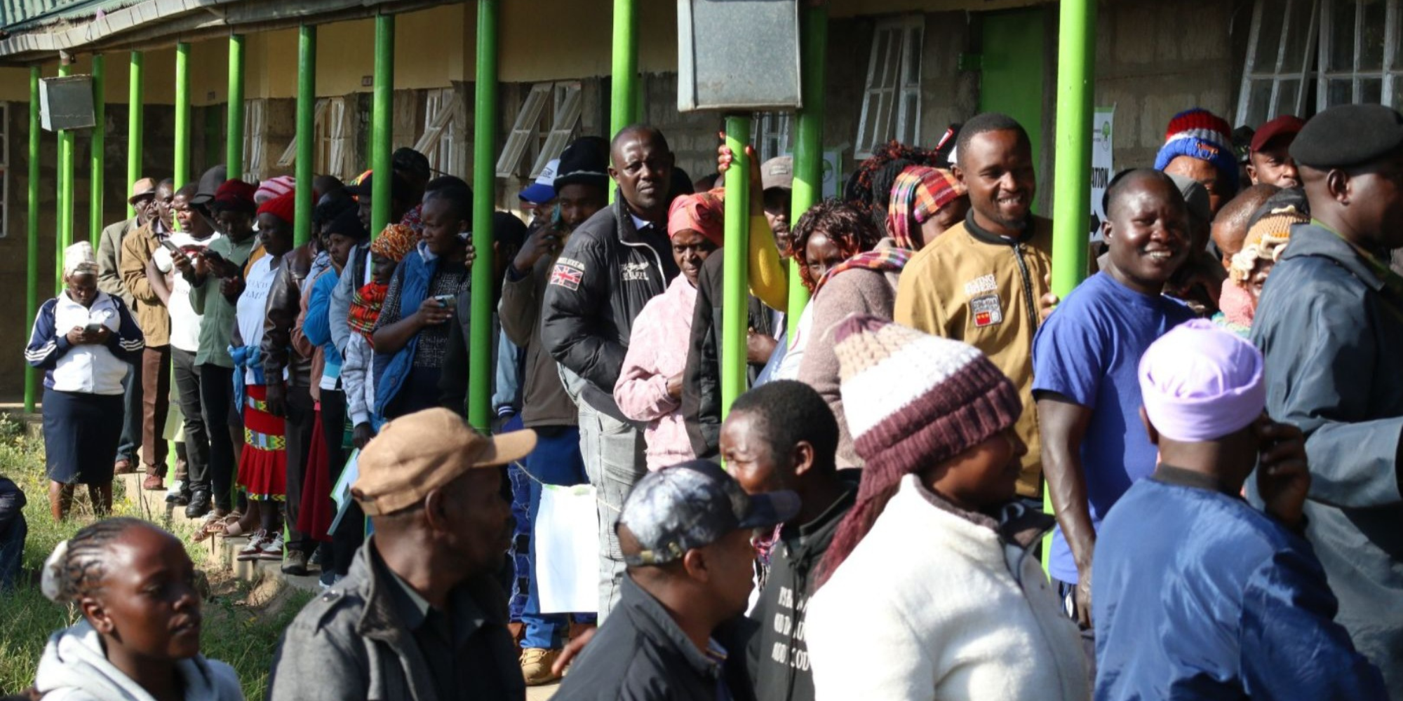 Voters queue at one of the polling stations during the Ol Kalou By-election PHOTO/Nation