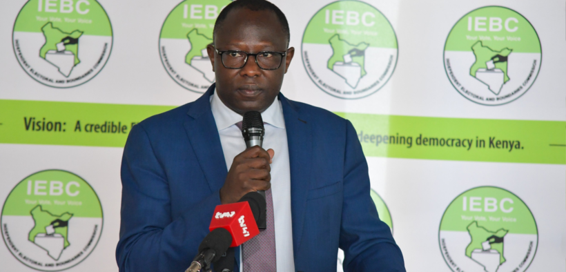 IEBC Chairperson Erastus Ethekon speaks during a National Stakeholder Engagement forum in Nairobi on July 30, 2026, marking the final phase of public participation on the Election Campaign Financing Regulations, 2026. PHOTO/ IEBC.