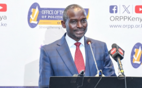 Registrar of Political Parties John Cox Lorionokou speaks during the unveiling of the ORPP Strategic Plan 2025–2028, which sets out the Office’s roadmap for registration, regulation, institutional capacity, digital transformation and strategic partnerships, on July 23, 2026. PHOTO/ ORPPKenya X