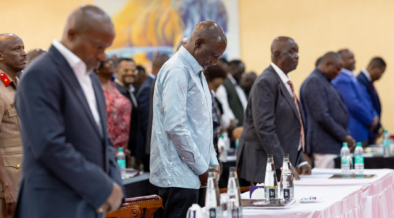Deputy president Kindiki, President Ruto amd ODM Party leader Oburu Odinga in Naivasha PHOTO/Ruto X