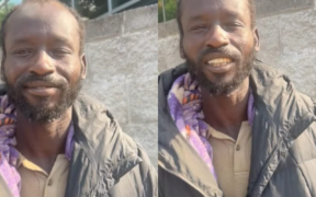 A collage photo of Nicodemus Imus the kenyan man living in the streets of US when pleading for help. Photo Courtesy