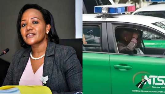 A collage photo of Ombudsman CEO , (the Office of the Ombudsman) is Naisiae Paloshe Tobiko and NTSA vehicle. Photo/ File