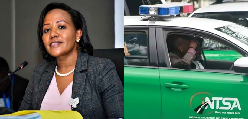 A collage photo of Ombudsman CEO , (the Office of the Ombudsman) is Naisiae Paloshe Tobiko and NTSA vehicle. Photo/ File
