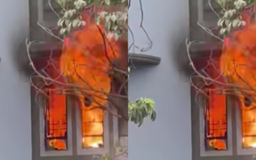A fire outbreak at Lotus HouseNairobi PHOTO/FB
