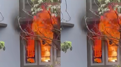 A fire outbreak at Lotus HouseNairobi PHOTO/FB