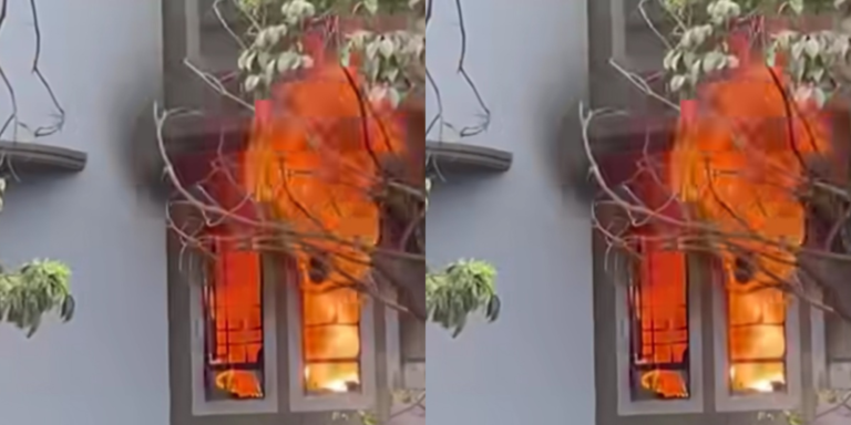 A fire outbreak at Lotus HouseNairobi PHOTO/FB