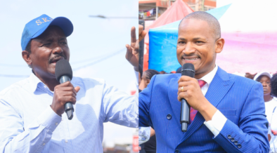 A photo collage of Wiper leader Kalonzo Musyoka and Embakasi East MP Babu Owino