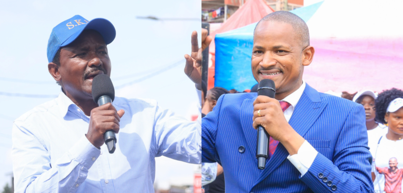 A photo collage of Wiper leader Kalonzo Musyoka and Embakasi East MP Babu Owino