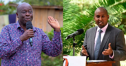 A photo collage of former DP Rigathi Gachagua and Suna East MP Junet Mohamed.