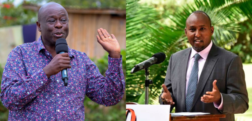 A photo collage of former DP Rigathi Gachagua and Suna East MP Junet Mohamed.