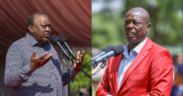 A photo collage of former President Uhuru Kenyatta and DCP Party leader Rigathi Gachagua