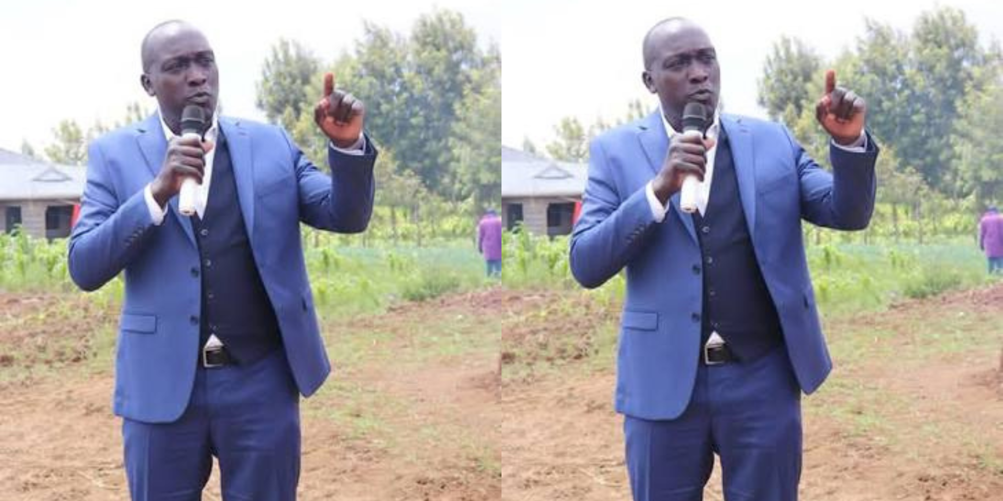 A photo of BENSON GICHOHI NGURE, newly appointed chairperson of KALRO speaking at the burial in Nyeri county . PHOTO/ File