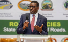 A photo of Cabinet Secretary for Roads and Transport Davis Chirchir speaking during the meeting on paying contractors in Kenya . Photo/ Roads and Transport department / X