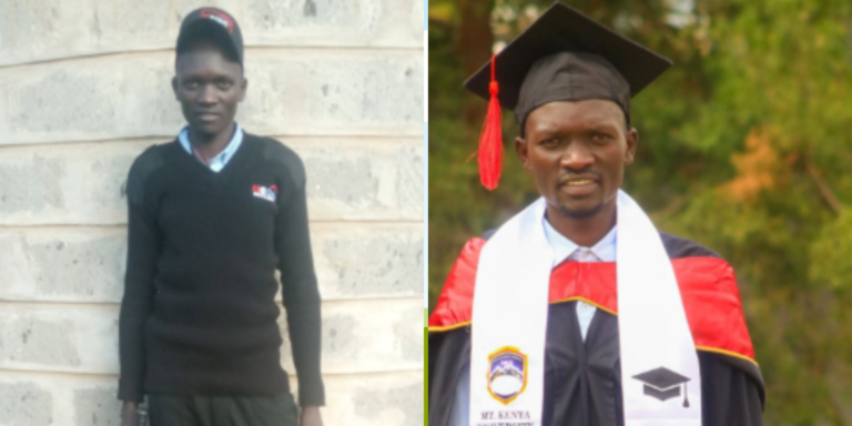 A photo of Elvas Kipruto Tuwei, the security giard who graduated from MT Kenya university. Photo/ Elvas Kipruto Tuwei/ FB
