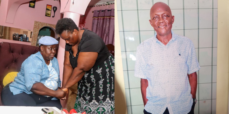 A photo of Ruth Odinga paying her respect to the late cousin Job Odima Atinga . Photo /Ruth Odinga
