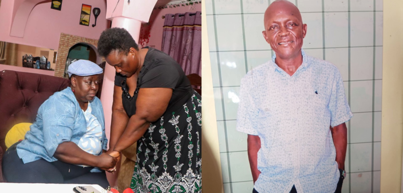 A photo of Ruth Odinga paying her respect to the late cousin Job Odima Atinga . Photo /Ruth Odinga