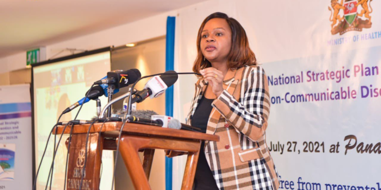 A photo of the SHA CEO Mercy Mwangangi during a past event . Photo/ Courtesy