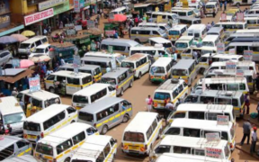 A photo showing Matatu at a stage . Photo/ Courtesy