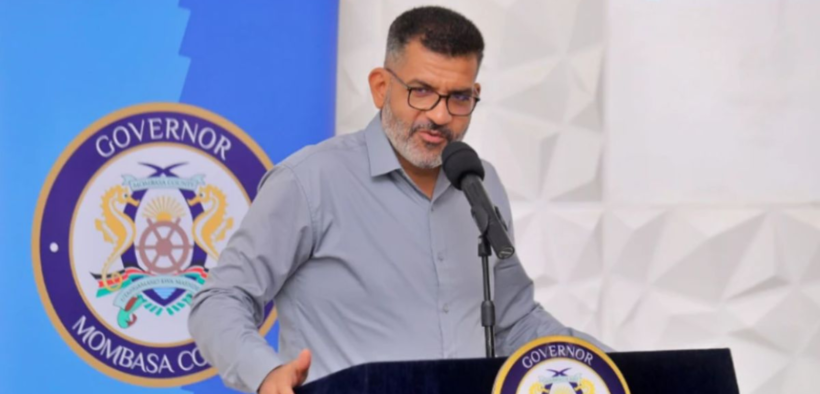 A photo showing the Governor of Mombasa County Abdulswamad Shariff Nassir speaking during a past event . Photo / File