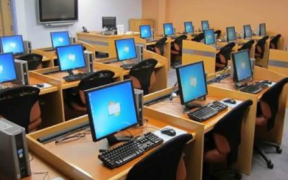 A photo showing the interior of a Cyber café in Kenya. Photo/ File