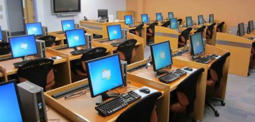 A photo showing the interior of a Cyber café in Kenya. Photo/ File
