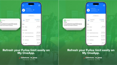 A photo showing the screenshot of a fuliza limit message of a safaricom customer after refreshing limit. Photo/ Safaricom