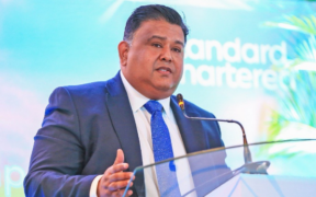 Standard Chartered Bank Kenya Managing Director and Chief Executive Officer Birju Sanghrajka addresses stakeholders during the release of the bank's H1 2026 financial results in Nairobi on August 19, 2026. PHOTO/ File