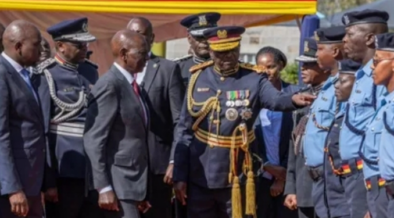President William Ruto inspecting the new police uniform at Kiganjo, Nyeri County, on August 28, 2026.Photo/ PCS