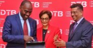Diamond Trust Bank (DTB) Chairman Linus Gitahi, Group CEO Nasim Devji, and Finance & Strategy Director Alkarim Jiwa PHOTO/File