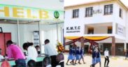A collage of HELB offices and KMTC Headquarters