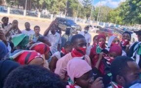 Youths outside Mombasa County Assembly PHOTO/FB